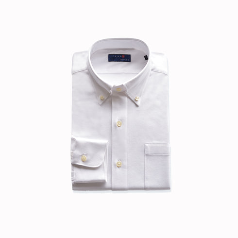 【日本製】 ワイシャツ メンズ ビジネス 長袖 白シャツ イージーケア ノーアイロン 無地 ボタンダウン 綿100% スーピマコットン ホワイト(2021-s3-wh)