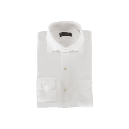 【日本製】ワイシャツ メンズ ビジネス 長袖 抗菌 消臭 イージーケア ノーアイロン 無地 ワイドカラー ホワイト(2021-S4-wh)