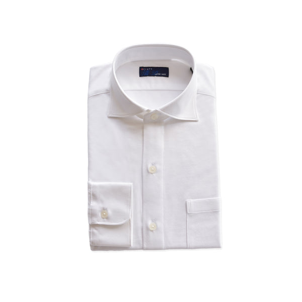 【日本製】ワイシャツ メンズ ビジネス 長袖 イージーケア ノーアイロン 無地 ワイドカラー イージーフォーマルシャツ ホワイト(2021-SM21-wh)