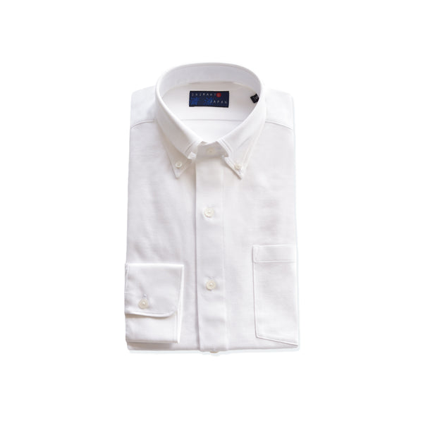 【日本製】 ワイシャツ メンズ ビジネス 長袖 イージーケア ノーアイロン 無地 ボタンダウン イージーフォーマルシャツ ホワイト(2021-SS22-wh)