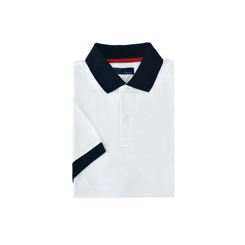 【日本製】 ポロシャツ メンズ 半袖 スポーツ アウトドア 吸水速乾 リブ襟 無地 ホワイト(2022-PM8-wh)