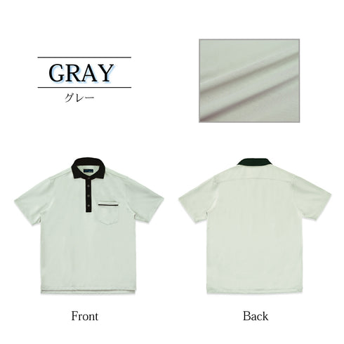 【日本製】 ポロシャツ メンズ 半袖 吸水速乾 ゴルフ スポーツ ワイドカラー 無地 フィールドセンサー ホワイト(2022-PS12-wh)
