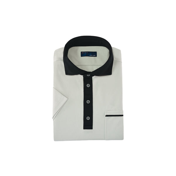 【日本製】 ポロシャツ メンズ 半袖 吸水速乾 ゴルフ スポーツ ワイドカラー 無地 フィールドセンサー グレー(2022-PS12-gr)