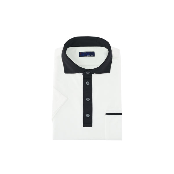 【日本製】 ポロシャツ メンズ 半袖 吸水速乾 ゴルフ スポーツ ワイドカラー 無地 フィールドセンサー ホワイト(2022-PS12-wh)