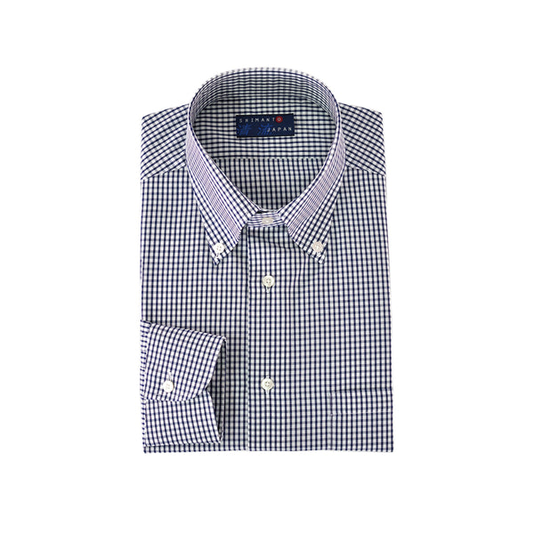 Business shirt, dress shirt, dress shirt, button-down, check shirt, check, men's, long sleeve, wrinkle-resistant, made in Japan, moisture-wicking, quick-drying, 2022-SS29