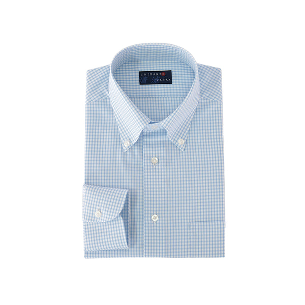 Business shirt, dress shirt, dress shirt, button-down, check shirt, check, men's, long sleeve, wrinkle-resistant, made in Japan, moisture-wicking, quick-drying, 2022-SS29
