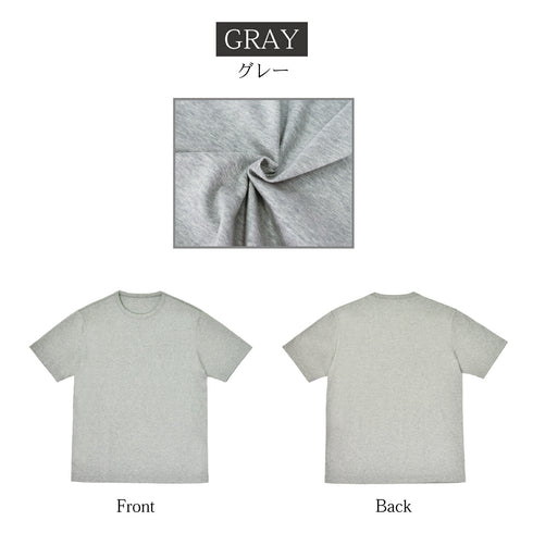 【日本製】 tシャツ メンズ 半袖 消臭 オーガニックコットン 綿100% クルーネック 無地 グレー(2022-TS1-gr)