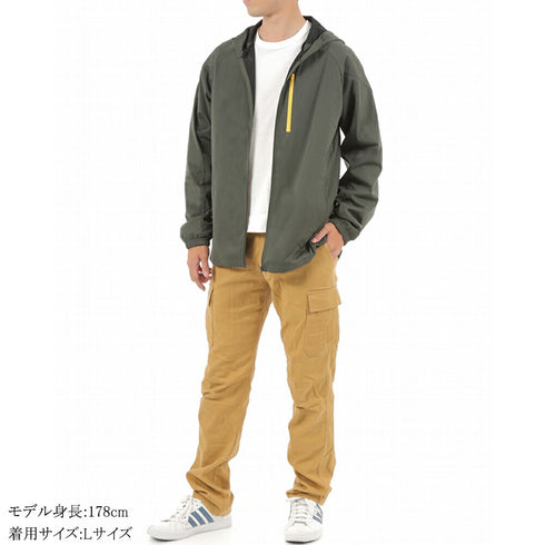 ジャケット メンズ 撥水 防風 軽量 ユニセックス おしゃれ 無地 ブラック(FL22SS-008M-bk)