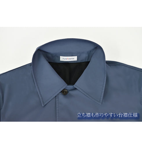 コート メンズ ステンカラー 撥水 防風 軽量 おしゃれ 無地 ブルー(FL22SS-009M-bl)