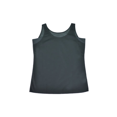 【日本製】 インナー 涼しい レディース ノースリーブ タンクトップ 汗取り 肌着 速乾 無地 アゼック ブラック(22SS0004w-bk)