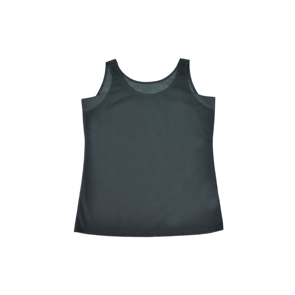 【日本製】 インナー 涼しい レディース ノースリーブ タンクトップ 汗取り 肌着 速乾 無地 アゼック ブラック(22SS0004w-bk)