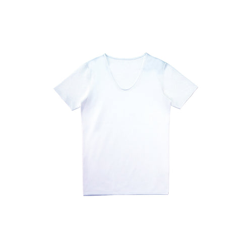 【日本製】 涼しいインナー メンズ 半袖 Vネック 速乾 肌着 無地 アゼック ホワイト(22SS0001-wh)