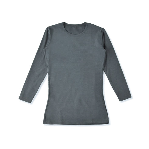 【日本製】 超極暖プレミアム インナー メンズ 長袖 クルーネック 裏起毛 あたたかい 保温 ストレッチ グレー(WCPM-01-gr)