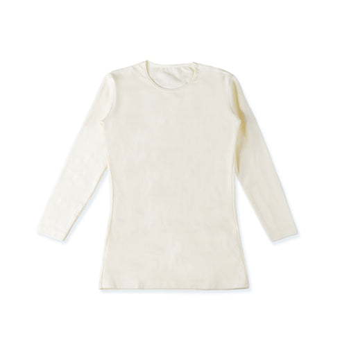 【日本製】 超極暖プレミアム インナー メンズ 長袖 クルーネック 裏起毛 あたたかい 保温 ストレッチ オフホワイト(WCPM-01-owh)