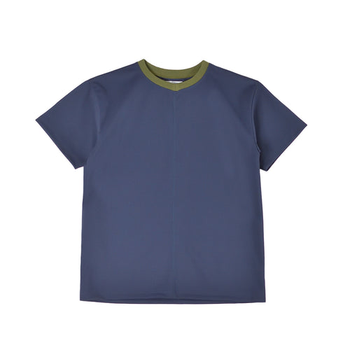 【日本製】 tシャツ 半袖 ユニセックス パフォーマンスtシャツ アドエルム エコ楽 無地 クルーネック 丸首 カノコ エコ素材 ネイビー(Makuake-W05-1-na)