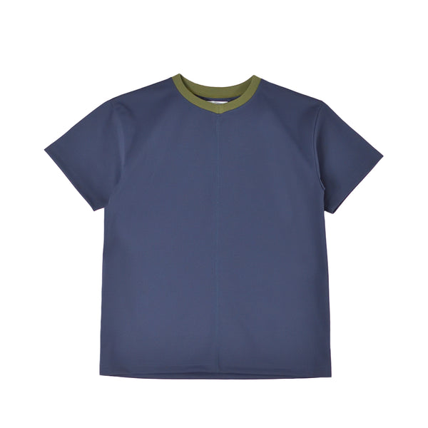 【日本製】 tシャツ 半袖 ユニセックス パフォーマンスtシャツ アドエルム エコ楽 無地 クルーネック 丸首 カノコ エコ素材 ネイビー(Makuake-W05-1-na)