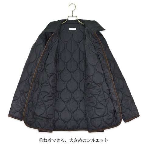 【日本製】 キルティングジャケット メンズ ビジネス カジュアル 軽い 重ね着 無地 中綿 カーキ(FL22FW-003m-kh)