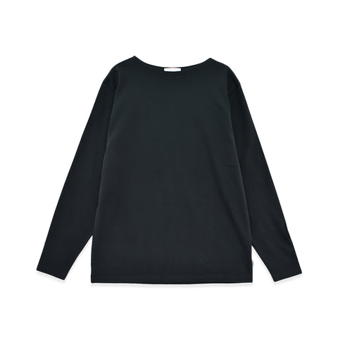 【日本製】 tシャツ 長袖 メンズ ボートネック 綿100% 無地 ハードコットン ブラック(FL22FW-004M-bk)