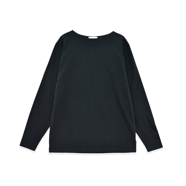 【日本製】 tシャツ 長袖 メンズ ボートネック 綿100% 無地 ハードコットン ブラック(FL22FW-004M-bk)