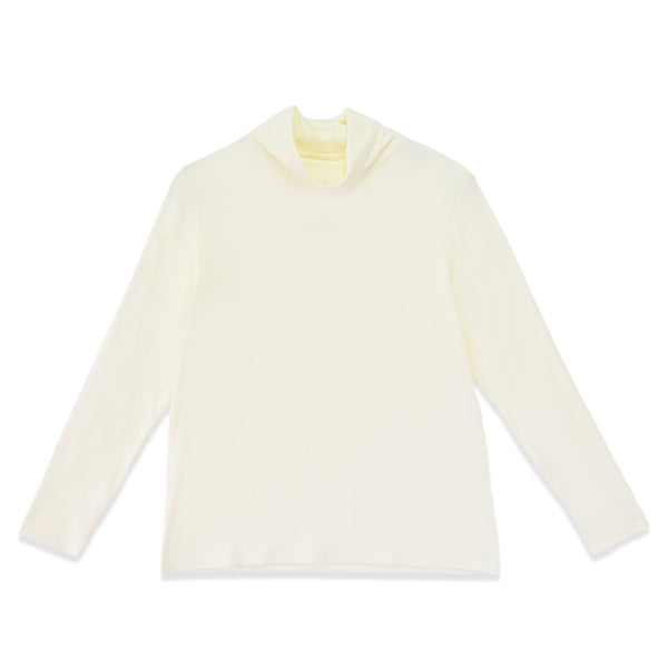 【日本製】 ハイネック インナー レディース 薄手 柔らかい ストレッチ 重ね着 無地 オフホワイト(FL22FW-008W-ohw)