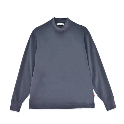 【日本製】 ハイネック インナー メンズ 長袖 暖かい 表起毛 柔らかい 保湿 無地 グレー(FL22FW-010M-gr)