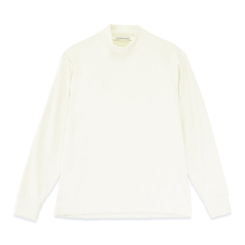 【日本製】 ハイネック インナー メンズ 長袖 暖かい 表起毛 柔らかい 保湿 無地 オフホワイト(FL22FW-010M-owh)