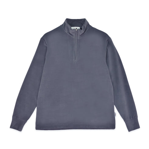 【日本製】 ハイネック インナー メンズ ハーフジップ 長袖 暖かい 表起毛 柔らかい 保湿 無地 グレー(FL22FW-011M-gr)