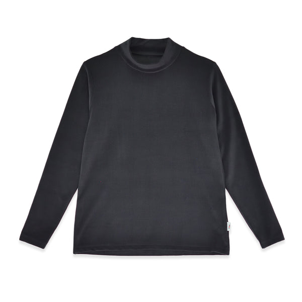 【日本製】 ハイネック インナー レディース 長袖 暖かい 表起毛 柔らかい 保湿 無地 ブラック(FL22FW-012W-bk)