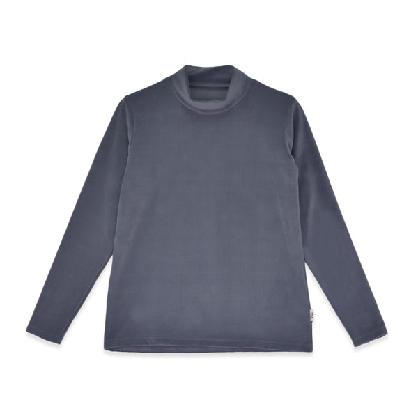 【日本製】 ハイネック インナー レディース 長袖 暖かい 表起毛 柔らかい 保湿 無地 グレー(FL22FW-012W-gr)