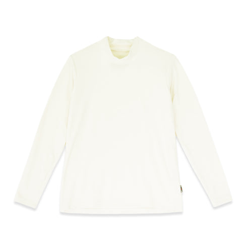 【日本製】 ハイネック インナー レディース 長袖 暖かい 表起毛 柔らかい 保湿 無地 オフホワイト(FL22FW-012W-owh)