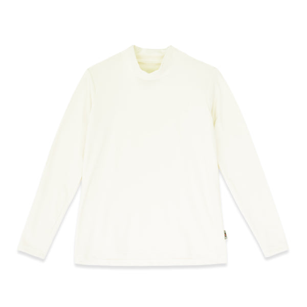 【日本製】 ハイネック インナー レディース 長袖 暖かい 表起毛 柔らかい 保湿 無地 オフホワイト(FL22FW-012W-owh)