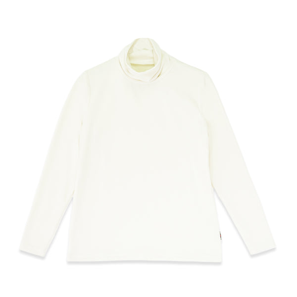 【日本製】 タートルネック インナー レディース 長袖 暖かい 表起毛 柔らかい 保湿 無地 オフホワイト(FL22FW-013W-owh)
