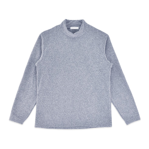 フリース ハイネック メンズ 長袖 カットソー 暖かい 起毛 ストレッチ 無地 ネイビー(FL22FW-014M-na)