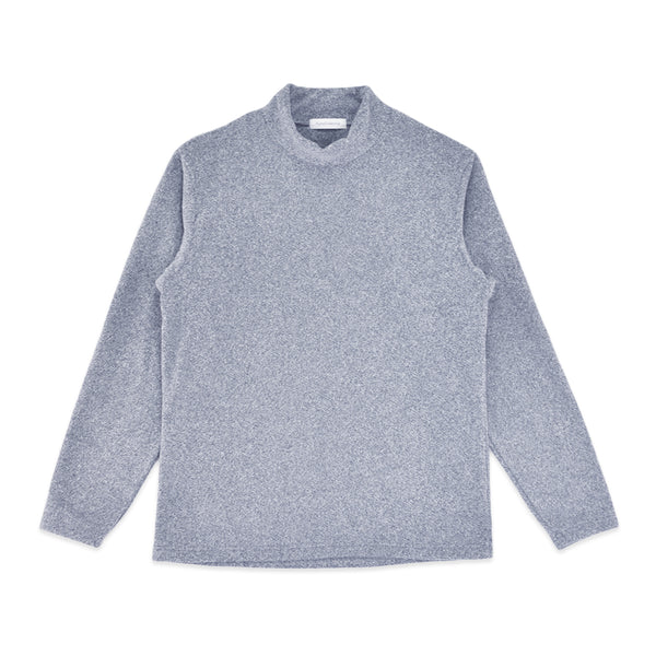 フリース ハイネック メンズ 長袖 カットソー 暖かい 起毛 ストレッチ 無地 ネイビー(FL22FW-014M-na)