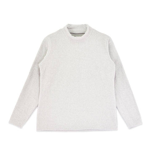 フリース ハイネック レディース 長袖 カットソー 暖かい 起毛 ストレッチ 無地 ライトグレー(FL22FW-016W-lgr)