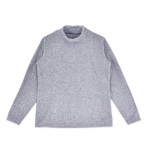 フリース ハイネック レディース 長袖 カットソー 暖かい 起毛 ストレッチ 無地 ネイビー(FL22FW-016W-na)