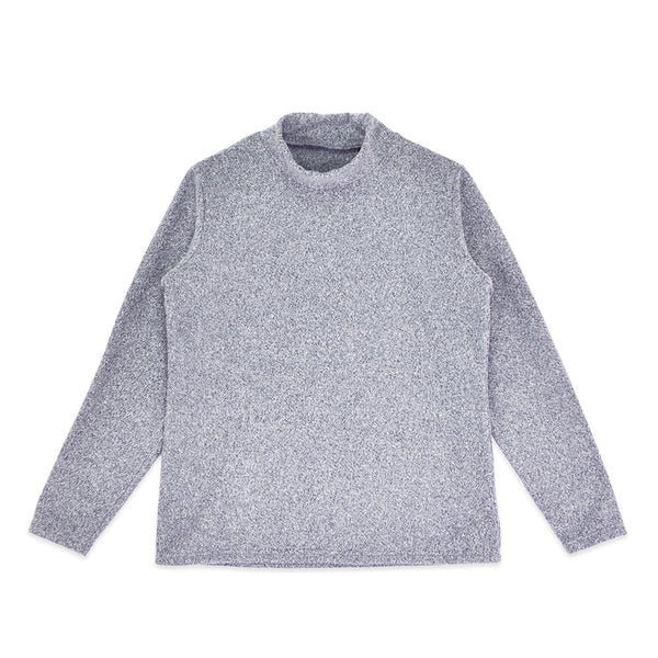 フリース ハイネック レディース 長袖 カットソー 暖かい 起毛 ストレッチ 無地 ネイビー(FL22FW-016W-na)