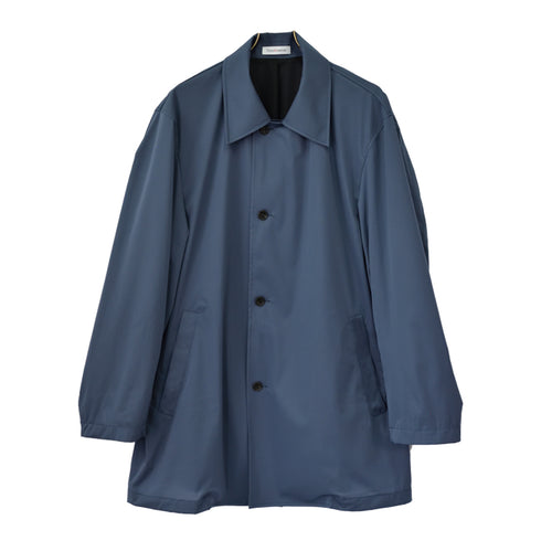 コート メンズ ステンカラー 撥水 防風 軽量 おしゃれ 無地 ブルー(FL22SS-009M-bl)