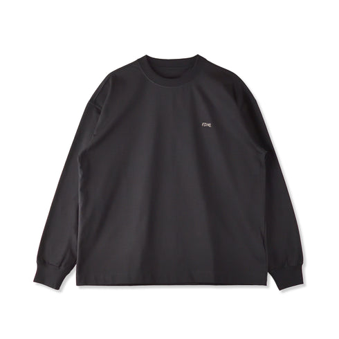 【日本製】 tシャツ メンズ 長袖 ゆったりサイズ クルーネック 丸首 無地 綿100% スムース天竺 ブラック(FL23FW-002-bk)