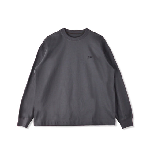 【日本製】 tシャツ メンズ 長袖 ゆったりサイズ クルーネック 丸首 無地 綿100% スムース天竺 グレー(FL23FW-002-gr)