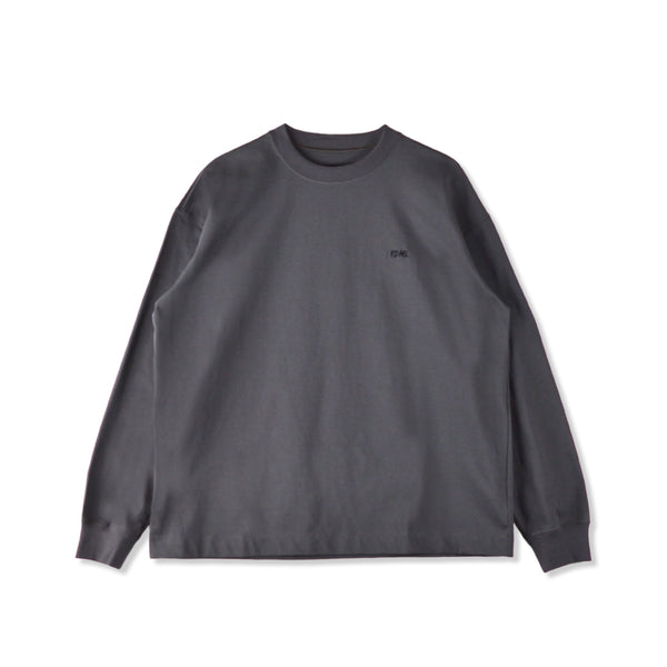 【日本製】 tシャツ メンズ 長袖 ゆったりサイズ クルーネック 丸首 無地 綿100% スムース天竺 グレー(FL23FW-002-gr)