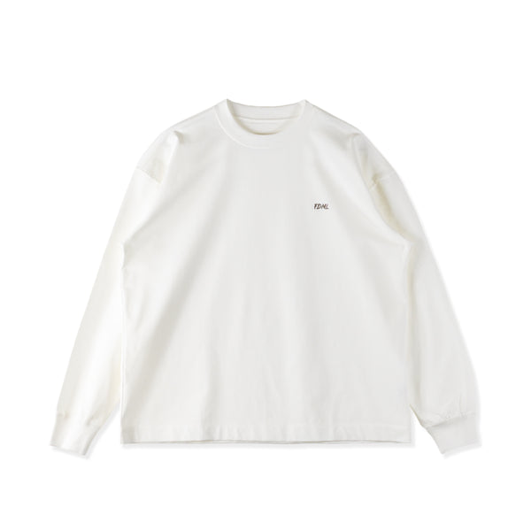 【日本製】 tシャツ メンズ 長袖 ゆったりサイズ クルーネック 丸首 無地 綿100% スムース天竺 オフホワイト(FL23FW-002-owh)