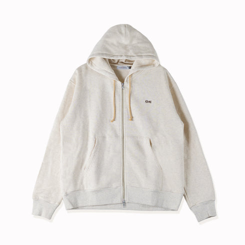 【日本製】 パーカー スウェット メンズ 裏起毛 暖かい フルジップ 無地 ベージュ(FL23FW-003-be)