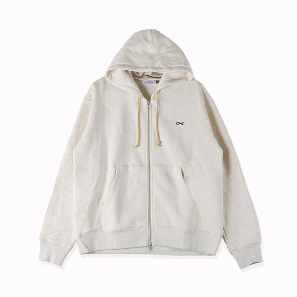 【日本製】 パーカー スウェット メンズ  裏起毛 暖かい フルジップ 無地 ベージュ(FL23FW-003-be)