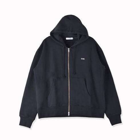 【日本製】 パーカー スウェット メンズ 裏起毛 暖かい フルジップ 無地 ブラック(FL23FW-003-bk)