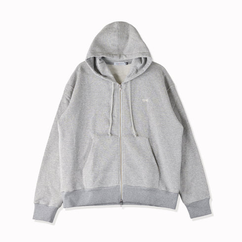 【日本製】 パーカー スウェット メンズ 裏起毛 暖かい フルジップ 無地 グレー(FL23FW-003-gr)
