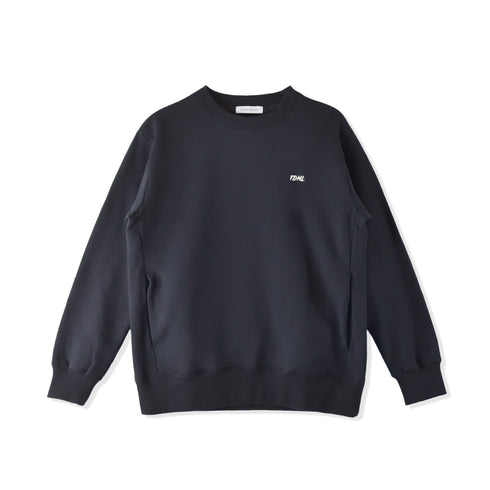 【日本製】 スウェット メンズ トレーナー 長袖 裏起毛 暖かい 無地 クルーネック 丸首 ブラック(FL23FW-004-bk)