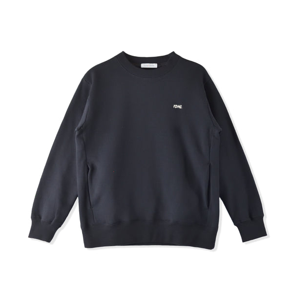 【日本製】 スウェット メンズ トレーナー 長袖 裏起毛 暖かい 無地 クルーネック 丸首 ブラック(FL23FW-004-bk)