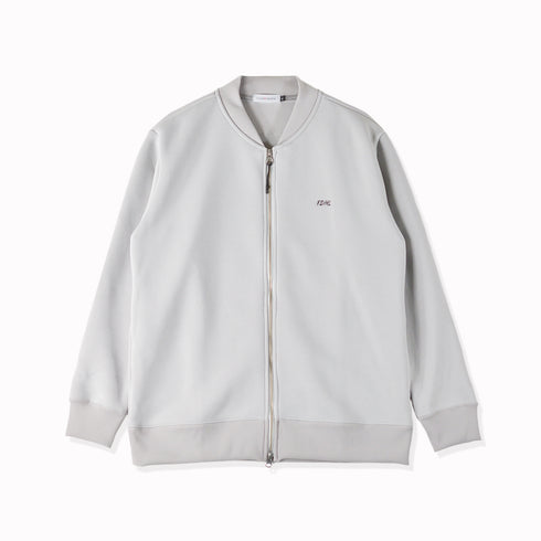 【日本製】 ジャケット メンズ フルジップ スウィングトップ 無地 ダンボールニット グレー(FL23FW-005-gr)