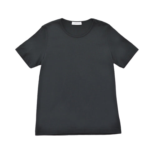 【日本製】 tシャツ レディース 半袖 カットソー クルーネック 軽い イージーケア 綿モダール コットン 無地 ブラック(FL23SS-0010W-bk)